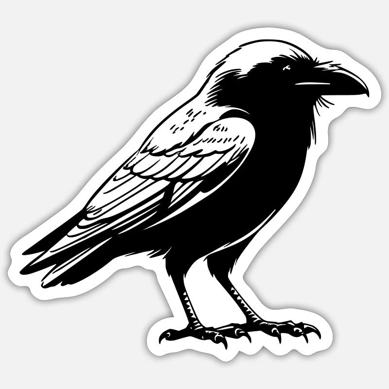Raven as vector graphic Sticker size S (10 x 10 cm)