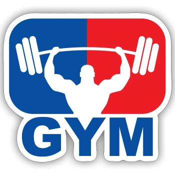 GYM Bodybuilding Gewicht - Sticker Größe S (10 x 10 cm) - Mattweiß - Vorne