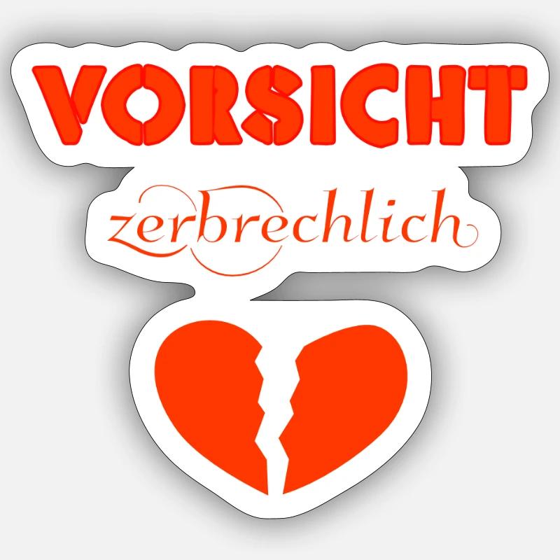 Vorsicht zerbrechlich Sticker Größe S (10 x 10 cm)