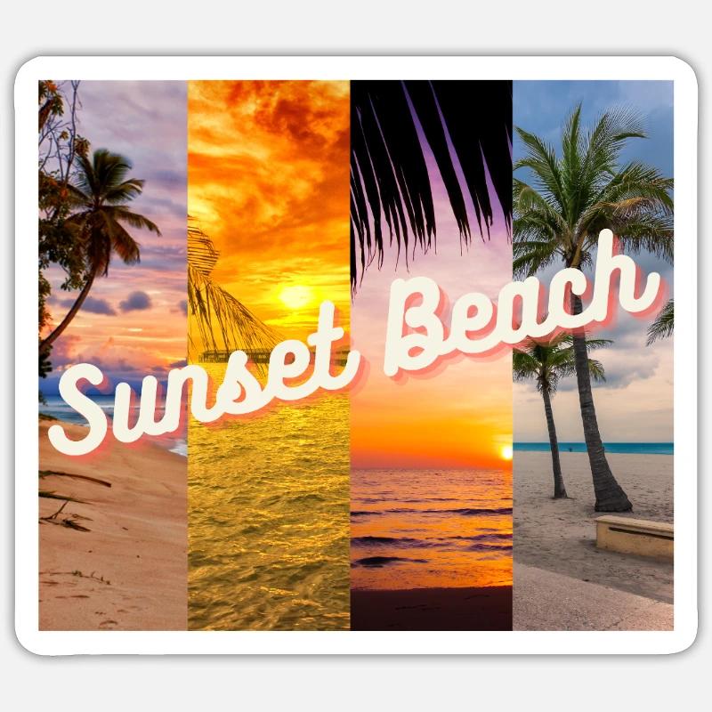 Sunset Beach Sticker Größe S (10 x 10 cm)