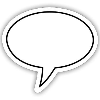 Speech Bubble Design Links - Sticker size S (10 x 10 cm) - white matte - Front