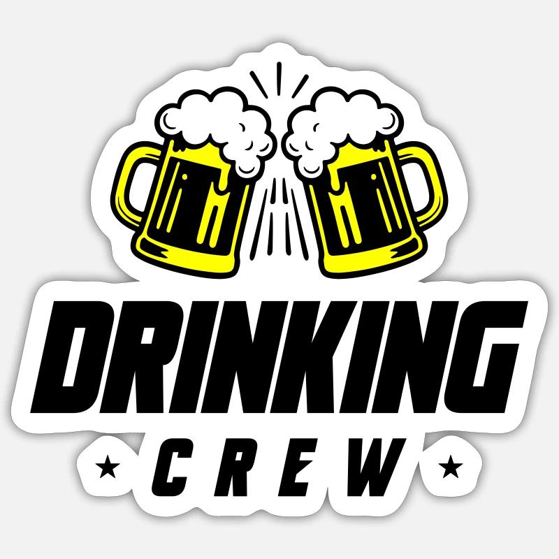 Drinking Crew Beer - Sticker size S (10 x 10 cm) - white matte