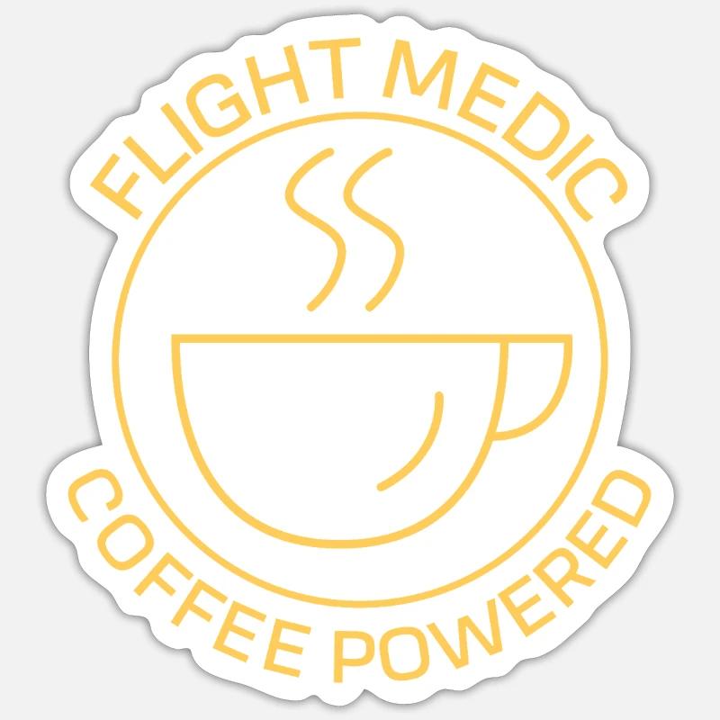 Flight Medic Coffee powered Luftrettung - Sticker Größe S (10 x 10 cm) - Mattweiß