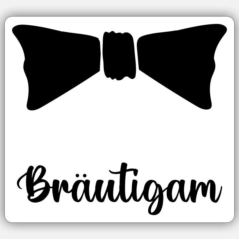 bow tie groom - Sticker size S (10 x 10 cm) - white matte