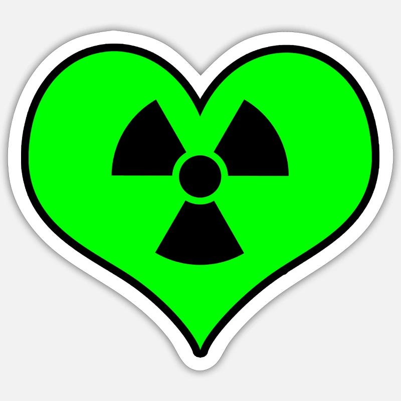 Liebe Strahlung - Sticker Größe S (10 x 10 cm) - Mattweiß