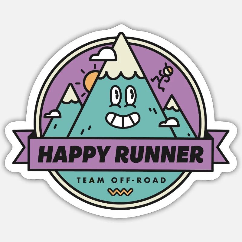Happy Runner - Sticker size S (10 x 10 cm) - white matte