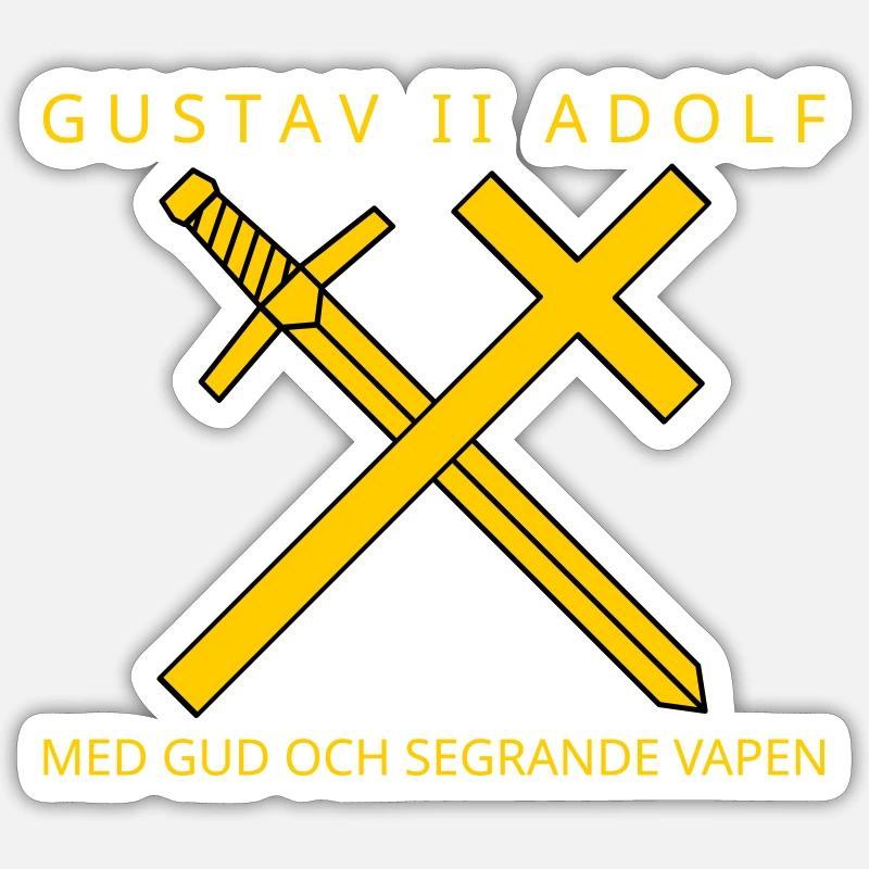Gustav II. Adolf - Sticker Größe S (10 x 10 cm) - Mattweiß