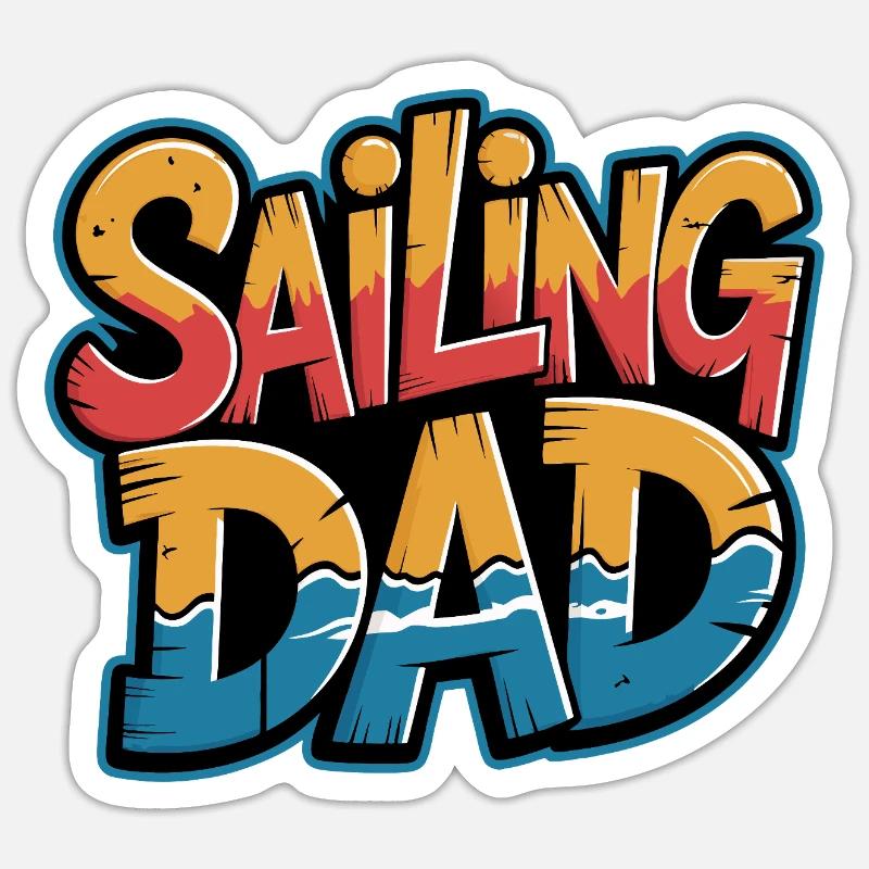 Papa navigue - Sticker taille S (10 x 10 cm) - blanc mat