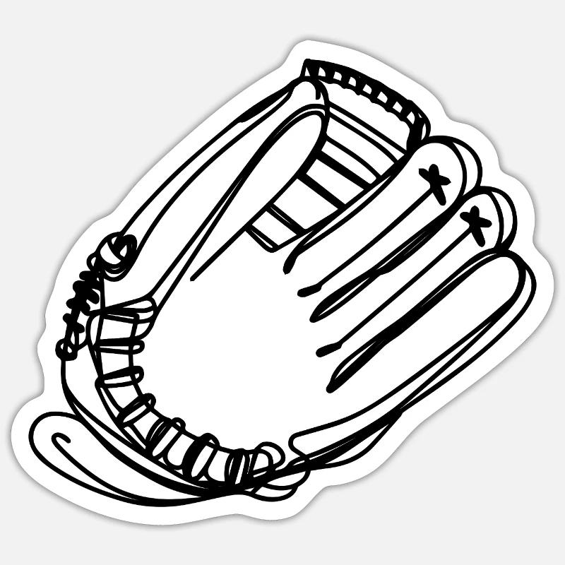 Baseball Glove Drawing - Sticker size S (10 x 10 cm) - white matte