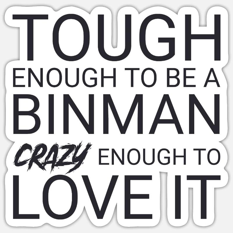 Binman Crazy - Sticker size S (10 x 10 cm) - white matte