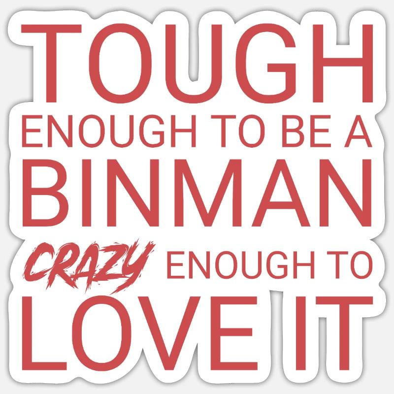 Binman Crazy - Sticker size S (10 x 10 cm) - white matte