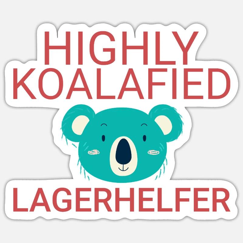 Lagerhelfer Koalafied - Sticker Größe S (10 x 10 cm) - Mattweiß