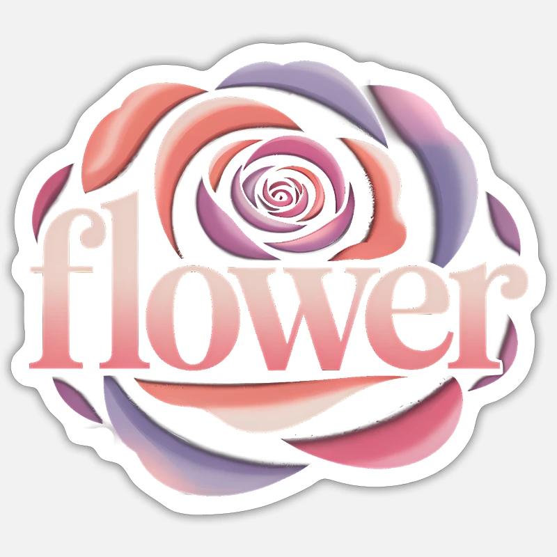 Blumen Logo - Cooles Gartendesign - Sticker Größe S (10 x 10 cm) - Mattweiß