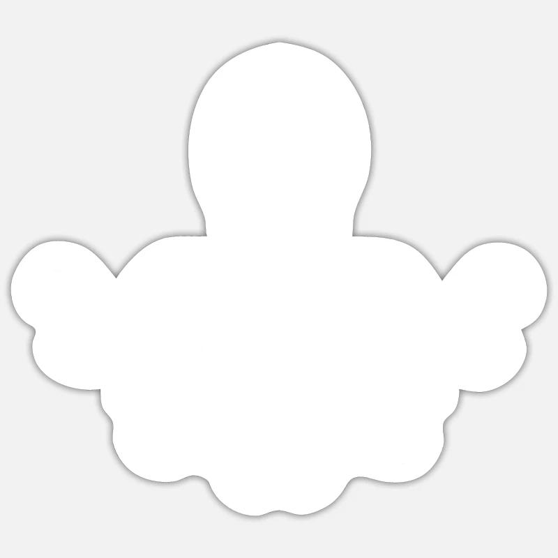 Pieuvre blanche - Sticker taille S (10 x 10 cm) - blanc mat