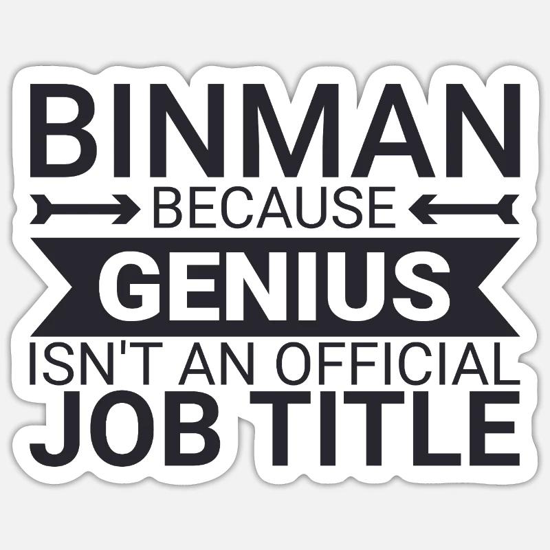 Génie de Binman - Sticker taille S (10 x 10 cm) - blanc mat