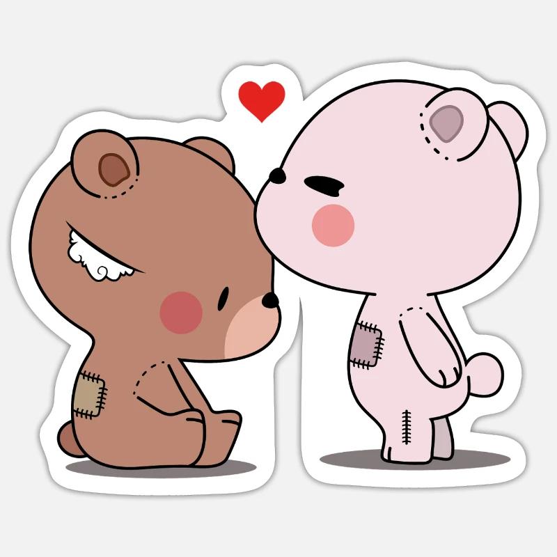 Ours affectueux et amis Sticker taille S (10 x 10 cm)