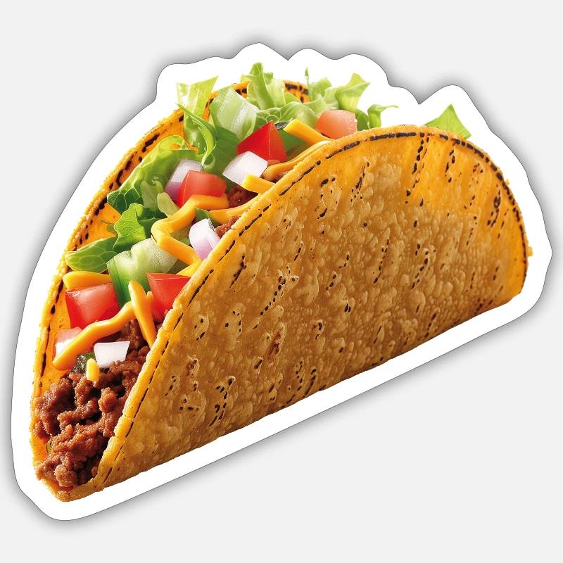 Taco - Sticker taille S (10 x 10 cm) - blanc mat