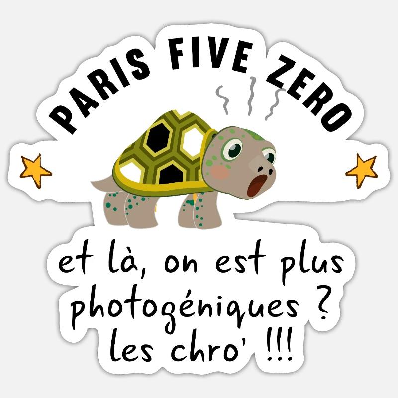 Paris_five_zero - Sticker taille S (10 x 10 cm) - blanc mat