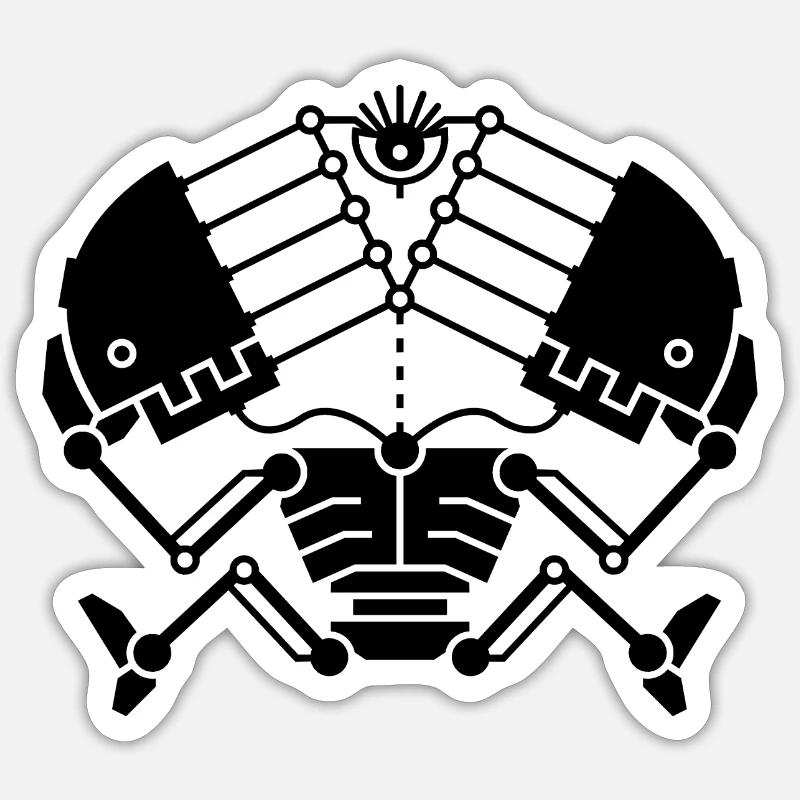 3rd Eye Robotics - black version - Sticker size S (10 x 10 cm) - white matte