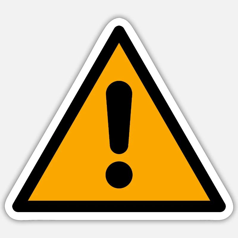 Attention! | Warning Icon Graphic - Sticker size S (10 x 10 cm) - white matte