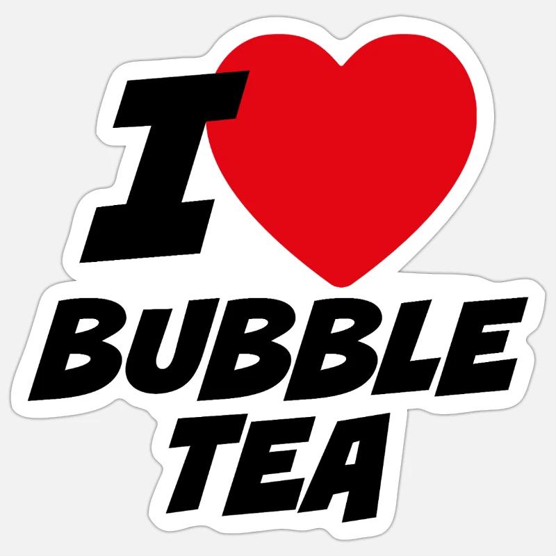 I love bubble tea - Sticker size S (10 x 10 cm) - white matte