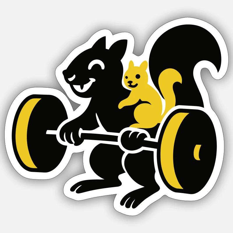 Power Squirrel - Sticker size S (10 x 10 cm) - white matte