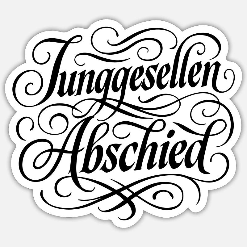 Bachelor party - Sticker size S (10 x 10 cm) - white matte