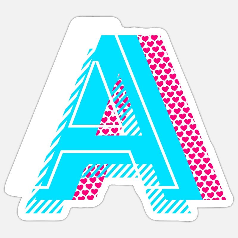 Initial letter A - Sticker size S (10 x 10 cm) - white matte