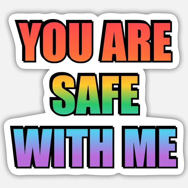 Tu es en sécurité avec moi, gradient Sticker taille S (10 x 10 cm)