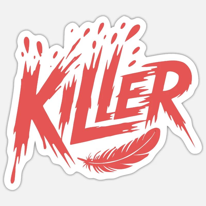 Killer Feather Splash - Sticker size S (10 x 10 cm) - white matte