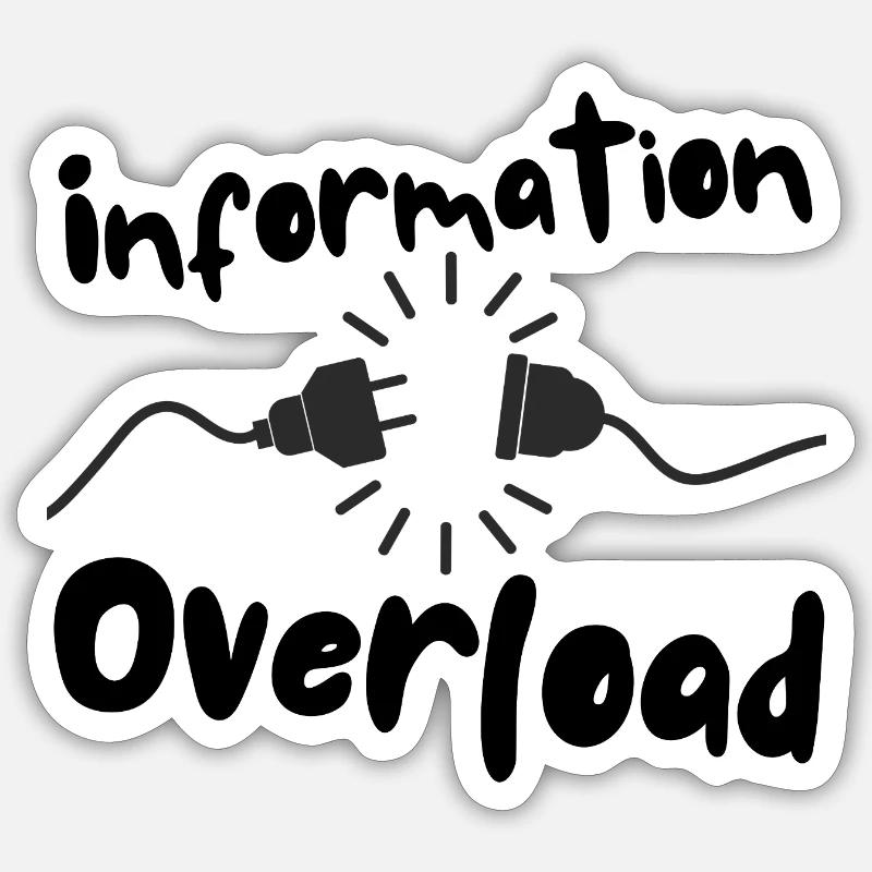 Information overload plug current Sticker size S (10 x 10 cm)