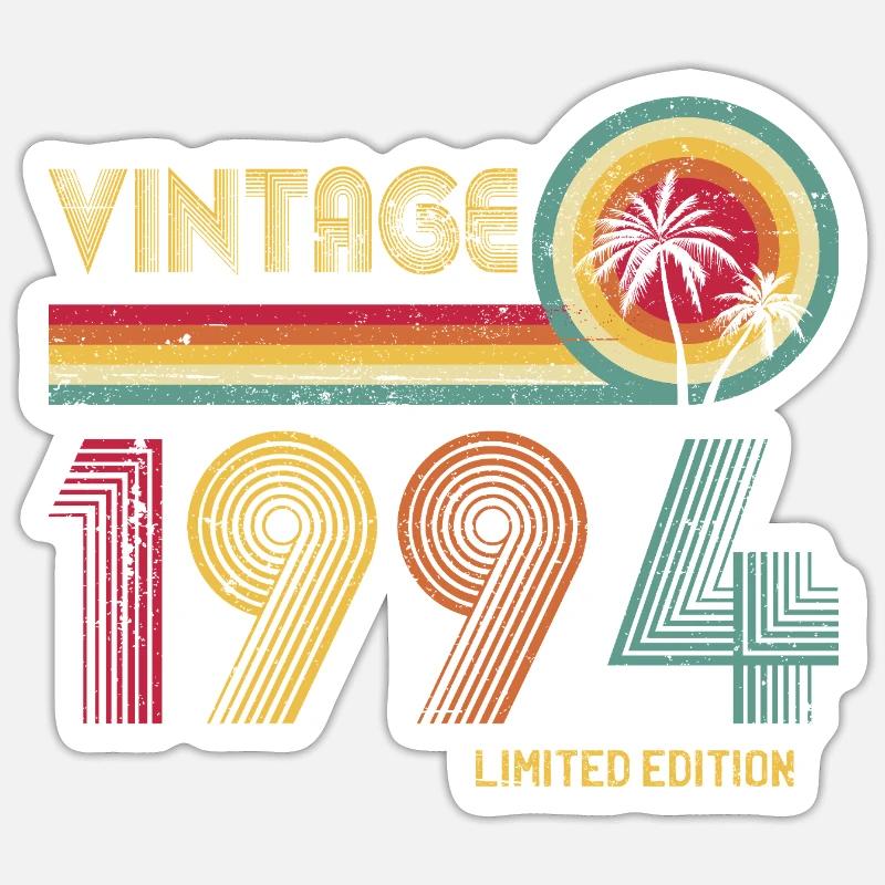 Millésime 1994 Edition Limitée Sunset Palm - Sticker taille S (10 x 10 cm) - blanc mat