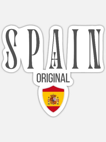 Ursprünglich aus Spanien, geboren in Spanien - Sticker Größe S (10 x 10 cm) - Mattweiß