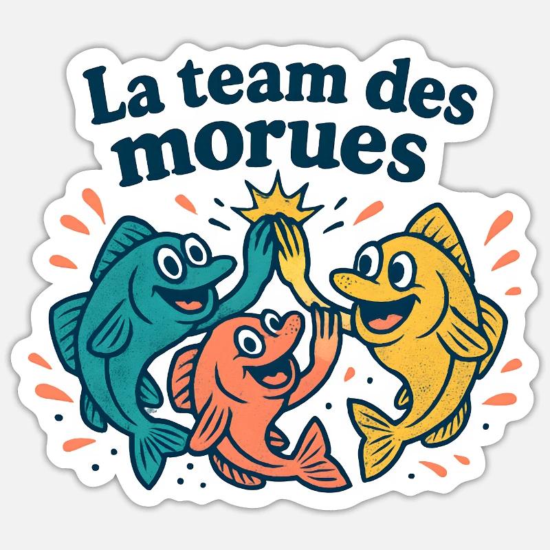 Coloured Cod Team - Sticker size S (10 x 10 cm) - white matte