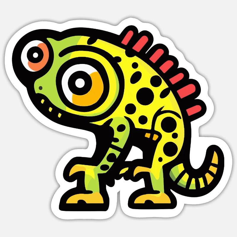 Chameleon Halloween Comic Lustig - Sticker Größe S (10 x 10 cm) - Mattweiß