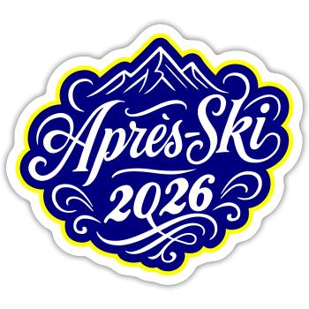 Apres-Ski 2026 - Sticker Größe S (10 x 10 cm) - Mattweiß - Vorne