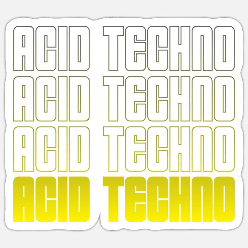 Acid Techno Répétition Dégradé - Sticker taille S (10 x 10 cm) - blanc mat