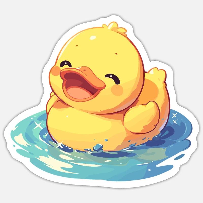 Ducks Duck - Sticker size S (10 x 10 cm) - white matte