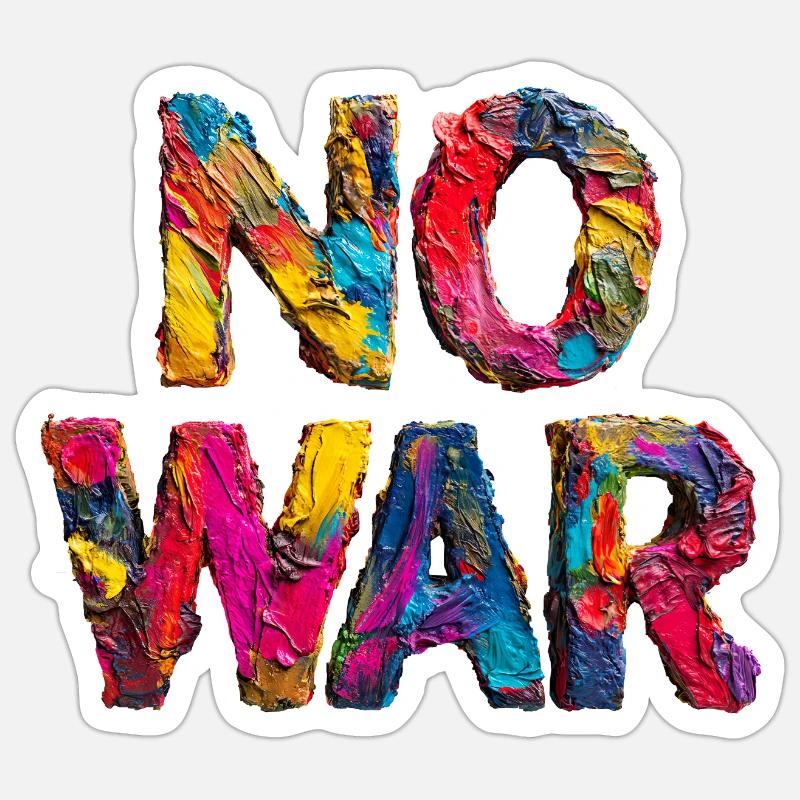 No War Colorful Statement Sticker size S (10 x 10 cm)
