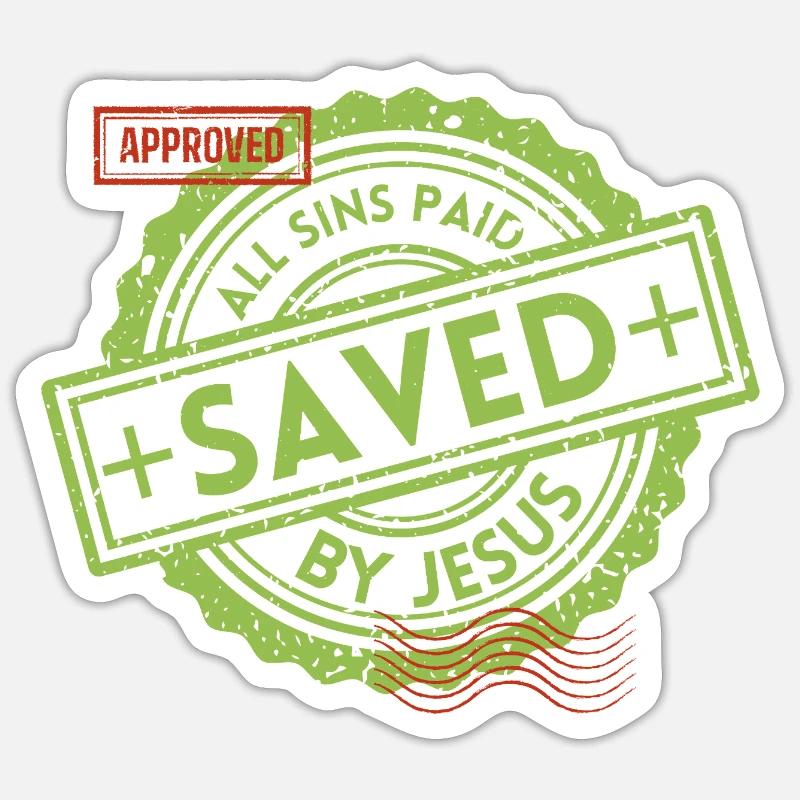 SAVED_Green_1 - Sticker size S (10 x 10 cm) - white matte