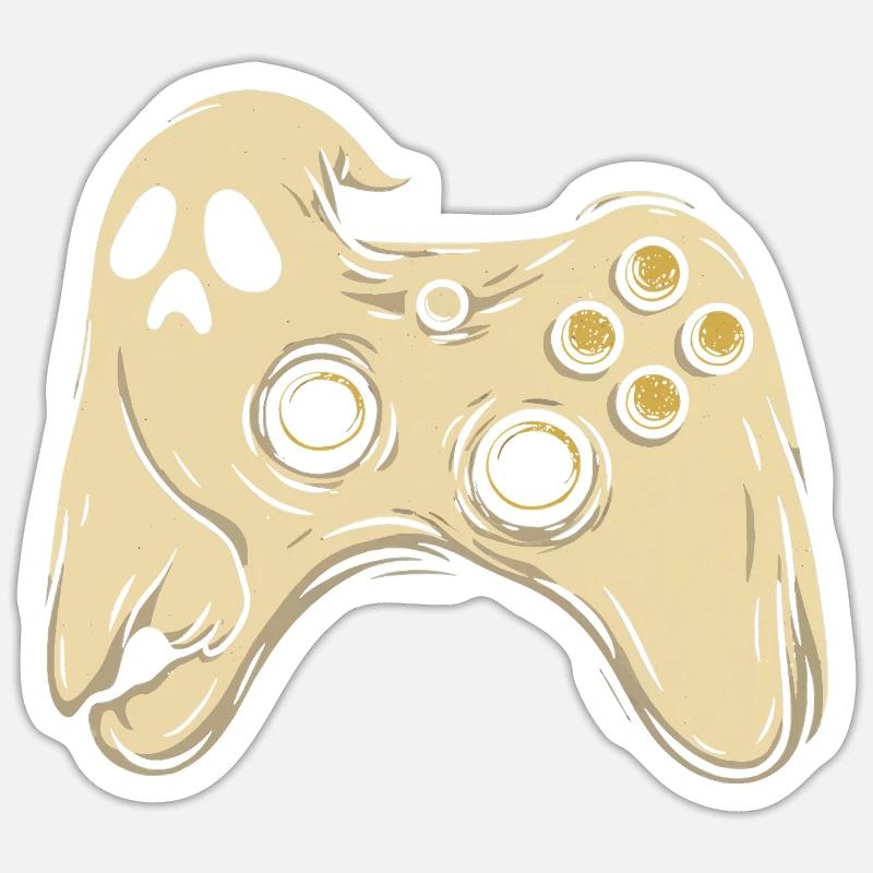 Geisterpad Retro Arcade - Sticker Größe S (10 x 10 cm) - Mattweiß