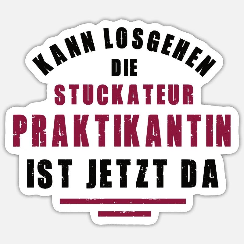 Trainee Plasterer Internship Plastering - Sticker size S (10 x 10 cm) - white matte