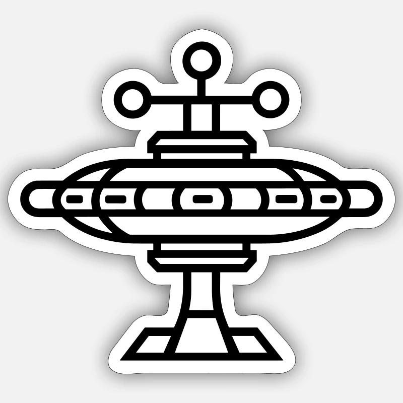 space station - Sticker size S (10 x 10 cm) - white matte
