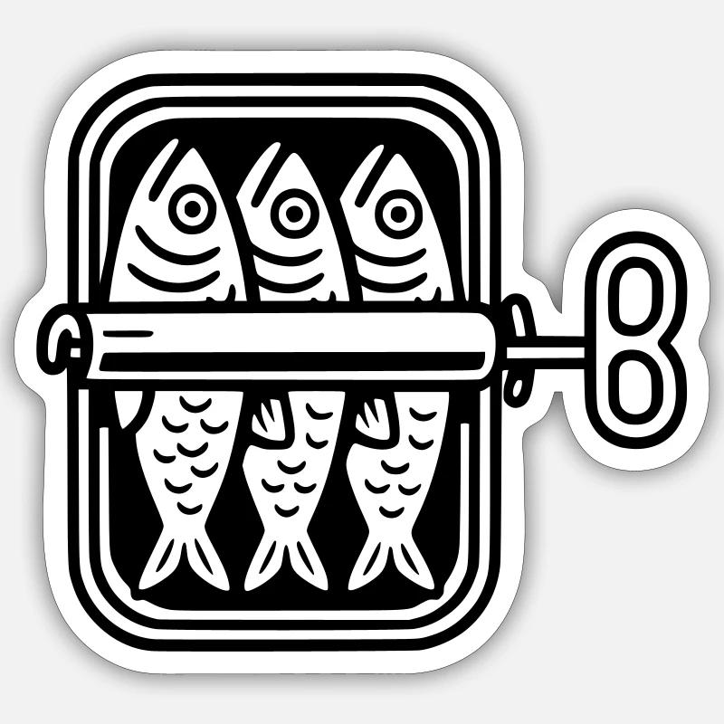 sardinen dose Sticker Größe S (10 x 10 cm)