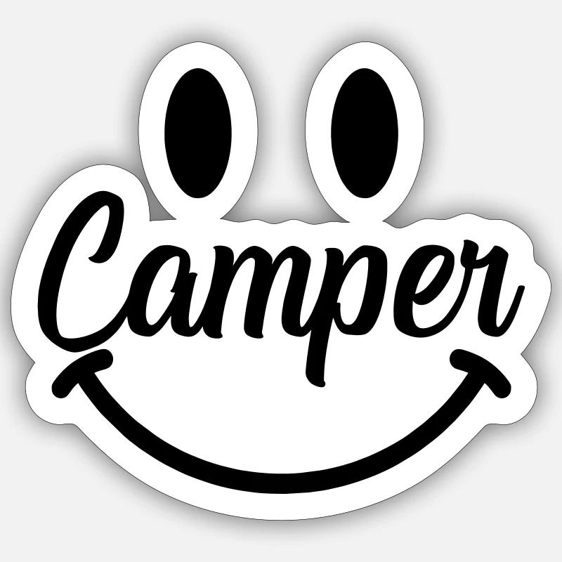 Camper Smile - Sticker Größe S (10 x 10 cm) - Mattweiß