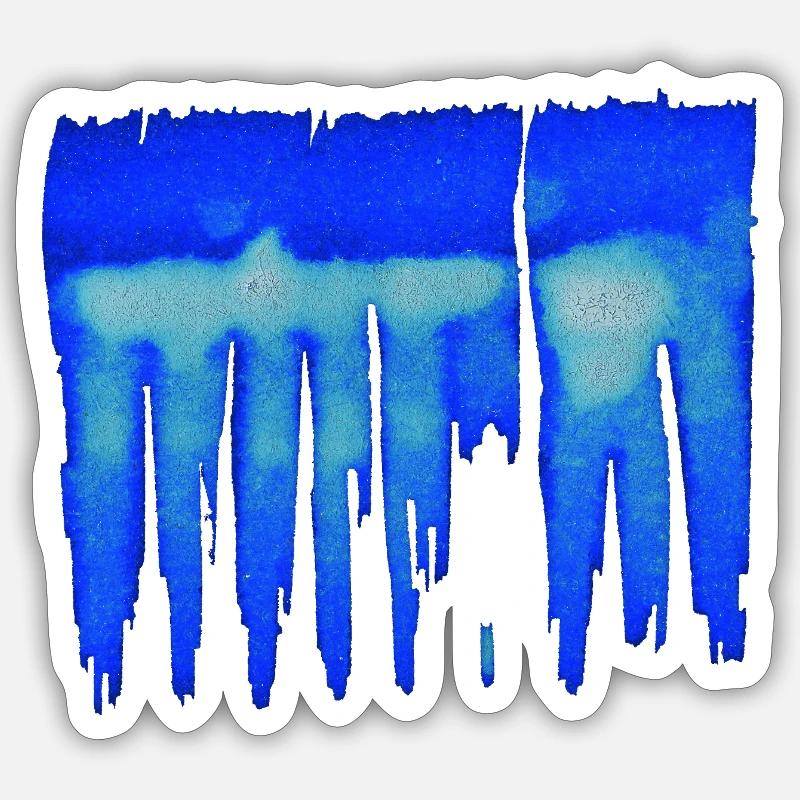 abstrait - fond bleu - Sticker taille S (10 x 10 cm) - blanc mat