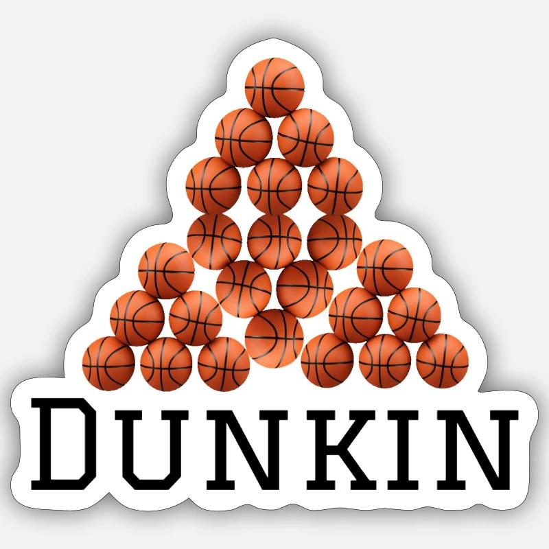 Logo pyramidal de basket-ball - Sticker taille S (10 x 10 cm) - blanc mat