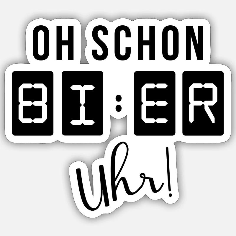 Oh Beautiful Beer Clock - Sticker size S (10 x 10 cm) - white matte