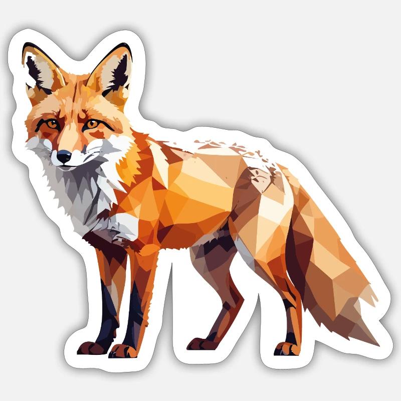 Fuchs1 - Sticker Größe S (10 x 10 cm) - Mattweiß