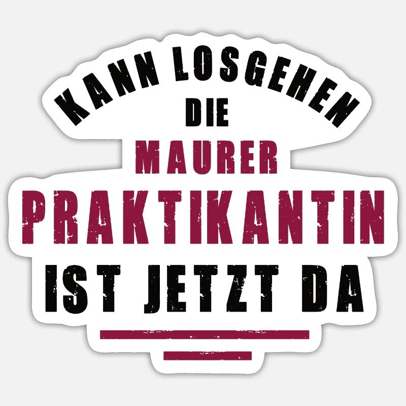 Trainee Bricklayer Internship Masonry - Sticker size S (10 x 10 cm) - white matte